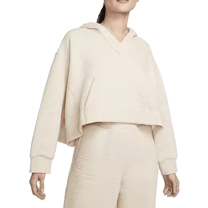 나이키 여성 요가 트레이닝 럭스 플리스 바자 긴팔 아이보리