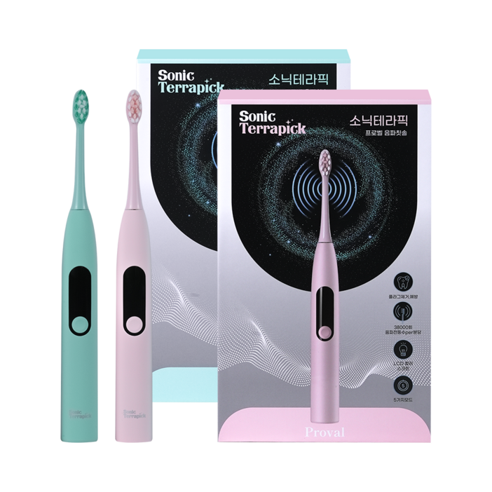 치과공식납품 소닉테라픽 음파전동칫솔 저자극 고급 잇몸케어 관리 닥터대니 리필모 2개 포함, 핑크민트, 2개, 소닉테라픽
