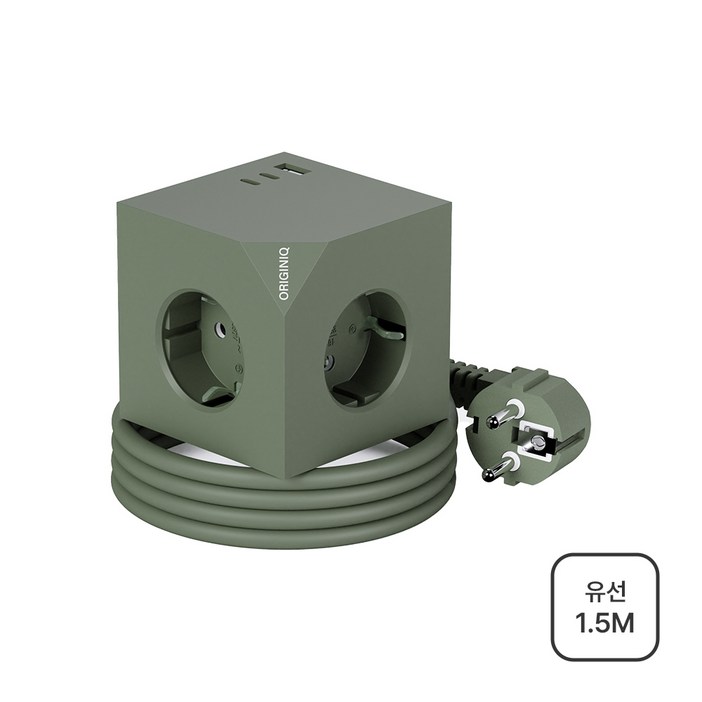 오리지니크 고속충전 고용량 디자인 멀티어댑터 USB 유선 멀티탭 1.5m, 딥그린, 1개, 1.5m 오리지니크 고속충전 고용량 디자인 멀티어댑터 USB 유선 멀티탭 1.5m, 딥그린, 1개, 1.5m