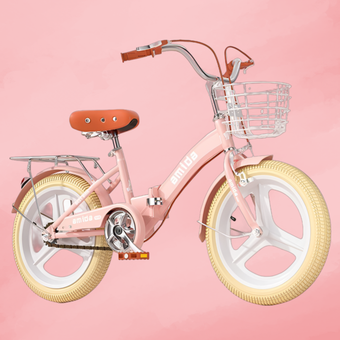 AM1DA 접이식 미니벨로 자전거 접이식 소형 클래식 바이크, 1개, 150cm, Pink