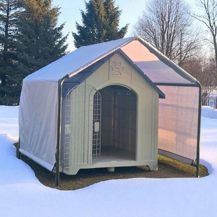 강아지그늘막 텐트 애견 슬레이트 하우스 산책 은신처 반려묘, 1개, 그레이 125x125x110cm