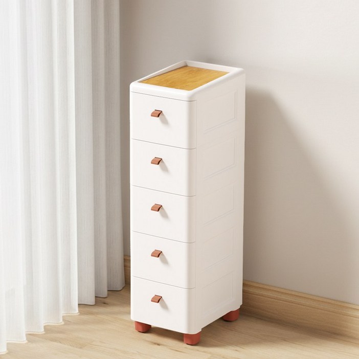FODOSS 틈새수납 다서랍장 이동식 서랍장 대용량 수납정리 플라스틱 조립, 화이트, 1개, 유백색