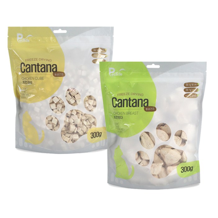 칸타나 동결건조 치킨 300g, 300g, 1세트, 치킨 큐브치킨 텐더