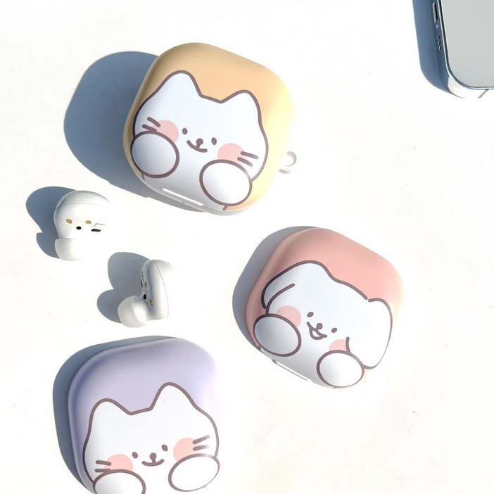 뉴팡 버즈 플러스 라이브 하드 파스텔 댕냥 귀여운 커플 케이스 무선 이어폰 케이스