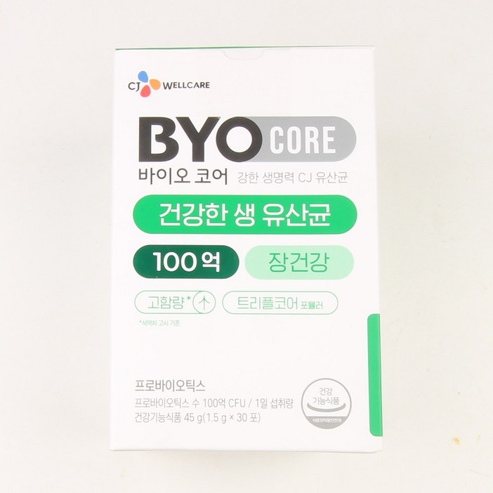 CJ웰케어 바이오코어 건강한 생유산균 100억 30포, 45g, 3박스
