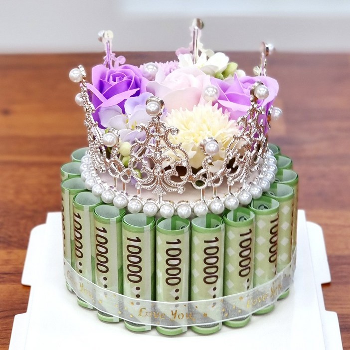 셀비아 용돈케이크 돈케이크 용돈이벤트 생신 생일 기념일 부모님 선물, 1개, 퍼플