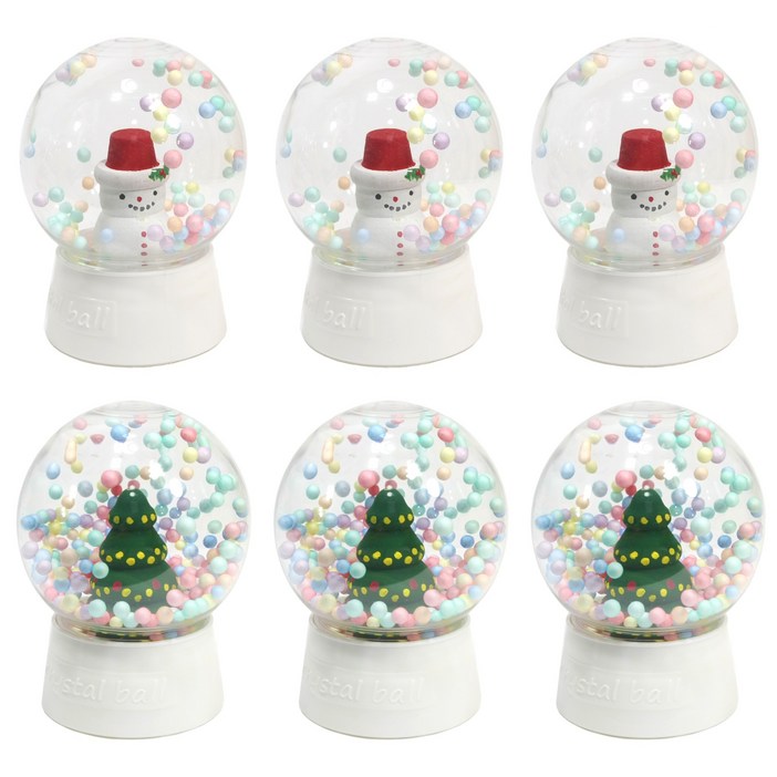 DIY 크리스마스 정전기 스노우볼 만들기 6세트