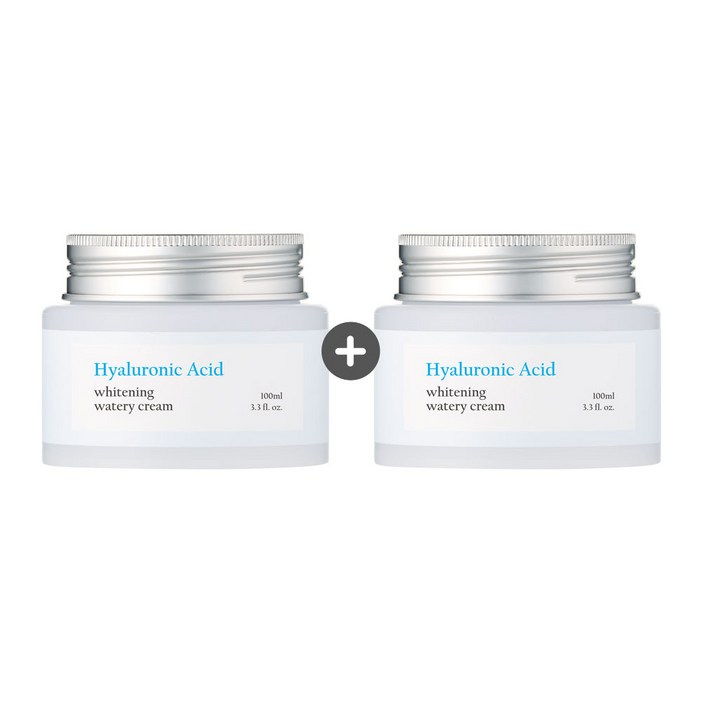 [1+1]퓨어그라운드 히알루론산 화이트닝 수분크림 100ml 2개, 2개, 100g