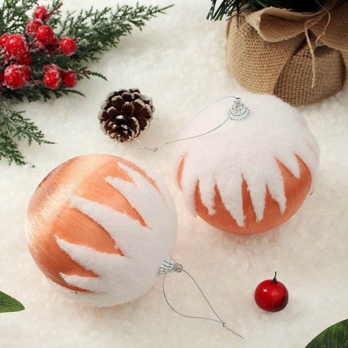 디작소 골드 패브릭 장식볼 2P10cm 실키눈의여왕