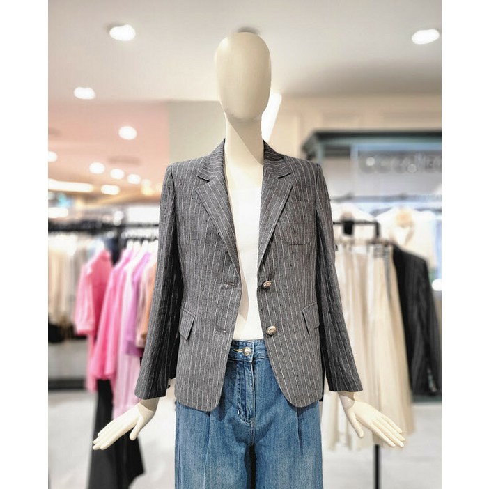 씨씨콜렉트 씨씨콜렉트 스트라이프 싱글 브레스트 자켓 E242MSF137 P003216281 380930