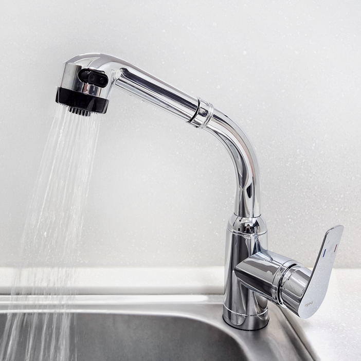 로딘 국산 싱크대수전 원홀 스프레이 거위목 씽크대 수도꼭지 교체 측면 주방수전 ODIN109, 1개