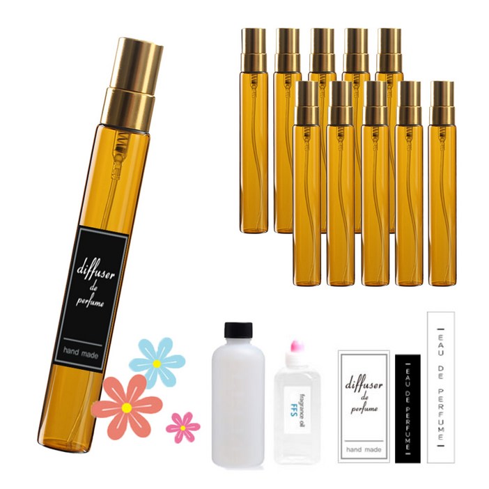 향수 만들기 키트 스프레이 골드브라운 10ml 10개 수제향수 재료