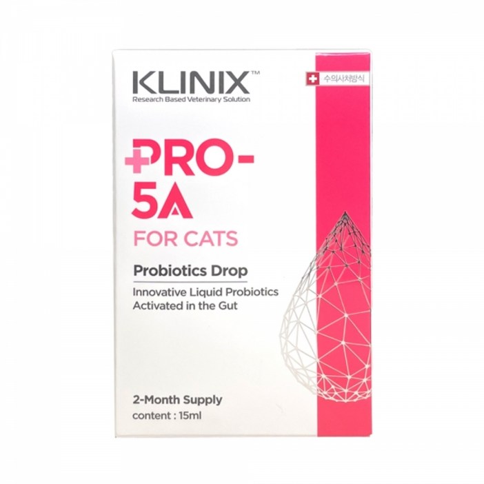 클리닉스 PRO 5A 캣 15ml 액상LIVE유산균 KLINIX 클리닉스 PRO 5A 캣 15ml 액상LIVE유산균 KLINIX