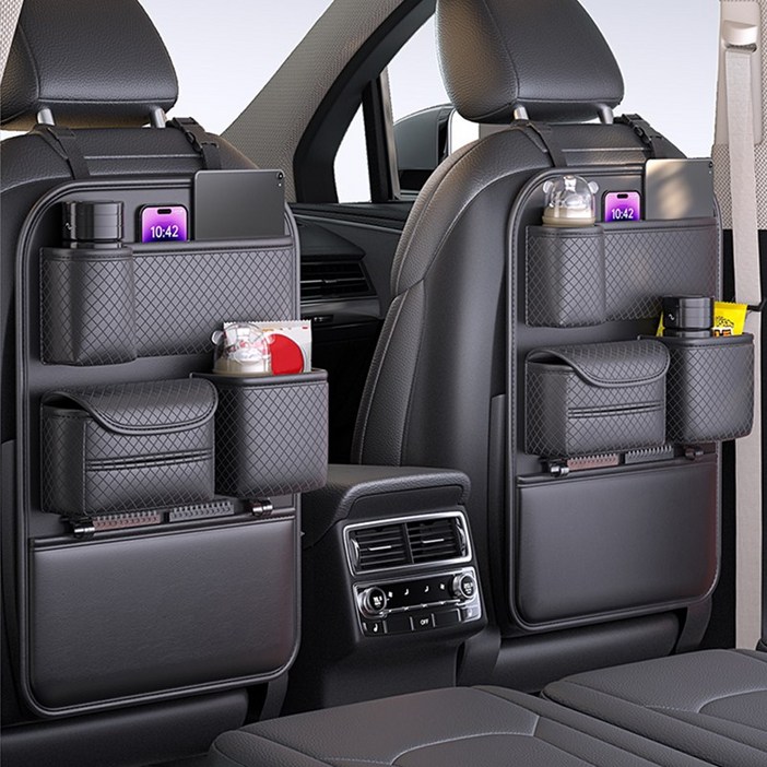 YAILIS 자동차수납포켓 시트 뒷좌석 다용도 수납포켓 차량용품 시트 수납포켓, 블랙, 1개