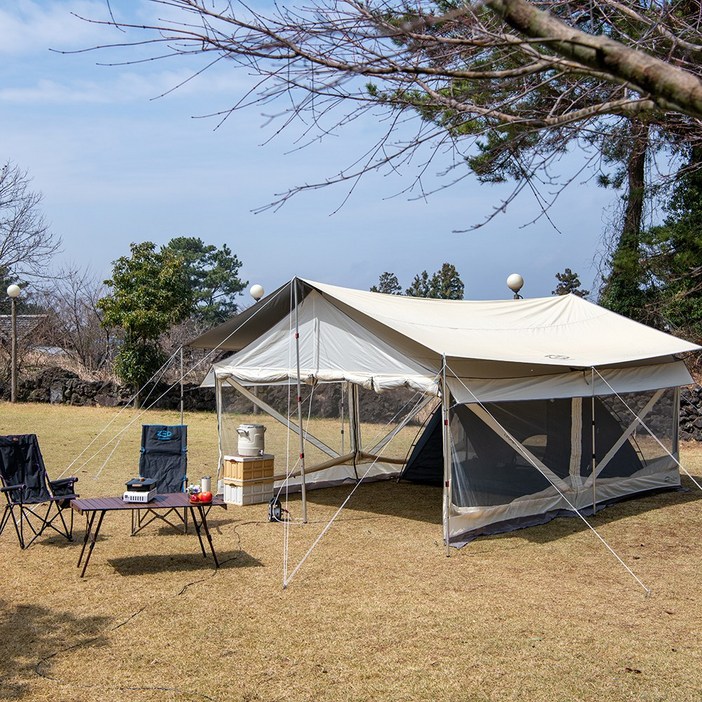 제드 마티렉타타프 스크린 세트 대형 블랙코팅 장박 풀세트 5.5×4.4m, 크림