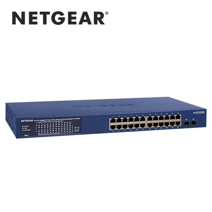 넷기어 GS724TPP - 24포트 기가비트 PoE+ 이더넷 스마트 스위칭 허브(전용 SFP 2포트) / 380W