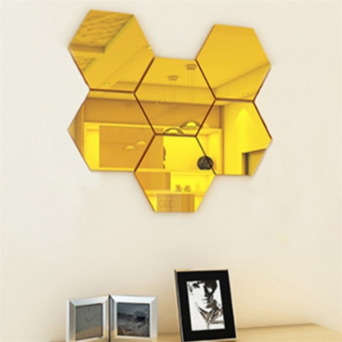 셀리앤티 인테리어 아크릴 거울 세트23cm 골드 안전거울