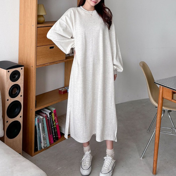 마이쏭 빅사이즈 데일리룩 체형커버 임부복 간절기 박시맨투맨롱원피스