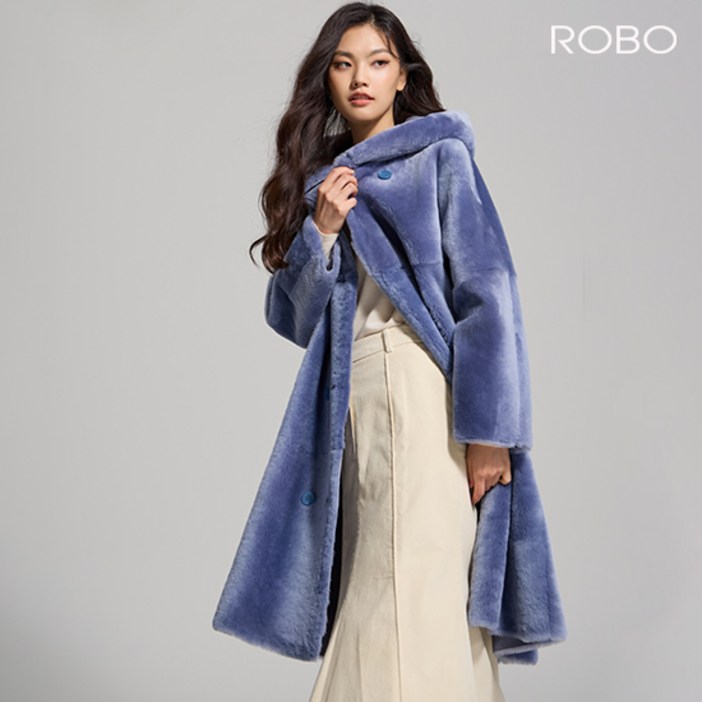 로보 스페인 라도마社 리버시블 더블버튼 후드 탈부착 롱 무스탕 코트 로보 스페인 라도마社 리버시블 더블버튼 후드 탈부착 롱 무스탕 코트