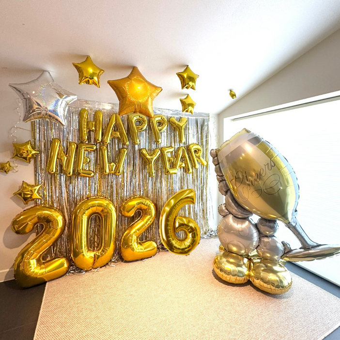 해피뉴이어 2026 풍선 포토존 신년 송년 새해행사 대형샴페인풍선 4번