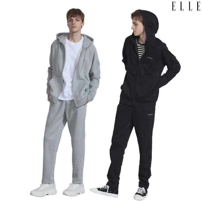 ELLE 남성 에센셜 트랙수트 세트 기모트레이닝세트 남자트레이닝복