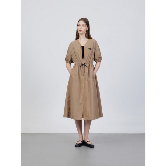 ZOOC 25년 여름 쥬크 하프 집업 슬리브 원피스 Z252MSE007