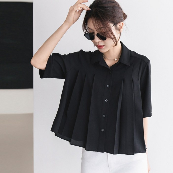 모던 플리츠 블라우스 M1324