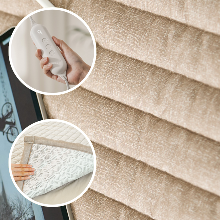 25년형 원격제어 곰표한일x슈리 스마트 IoT 폭신한 패딩 카본 EMF 탄소매트 워셔블 라돈프리 국산 침대용 거실용, 베이지