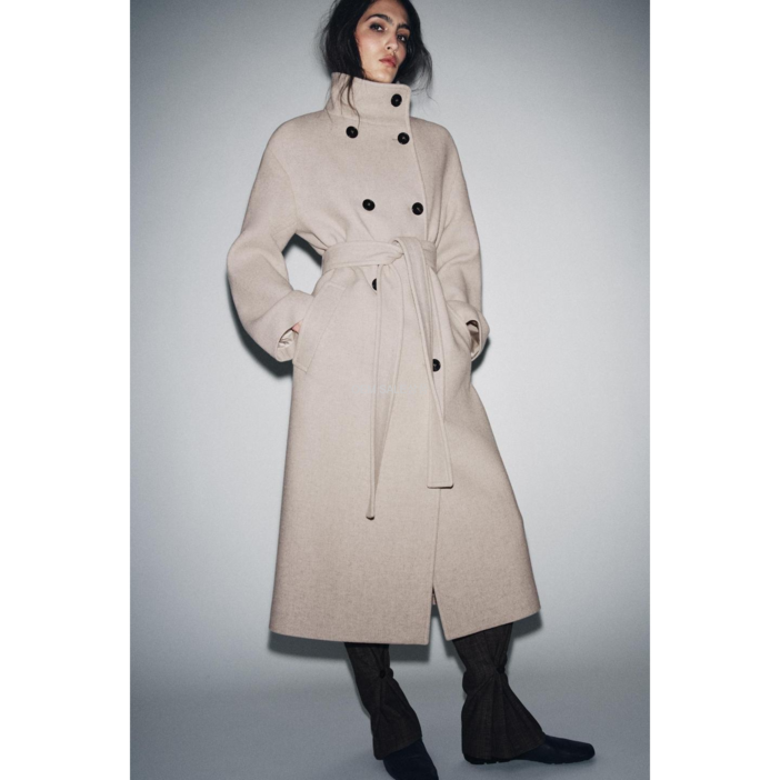 자라 신상 컬렉션 하이넥 오버사이즈 코트 7179247