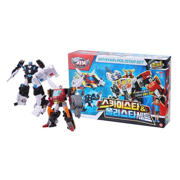 헬로카봇 자동차헬기 변신 스카이스타 폴리스타 2종세트 로봇자동차