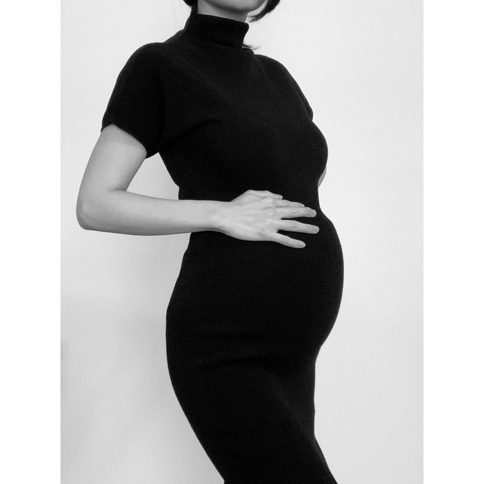 로사 반목 반팔 임산부 만삭촬영 주수 사진 원피스