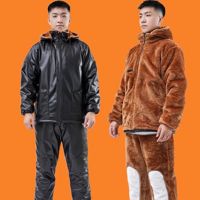 겨울 방한 라이더세트 방풍 방수 오토바이 가죽 상하 작업복세트