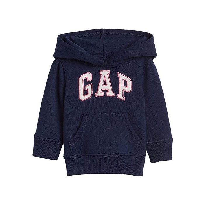 GAP 여아용 Playtime Favorites 로고 풀오버 후드 스웨트셔츠, 엘리시안 블루