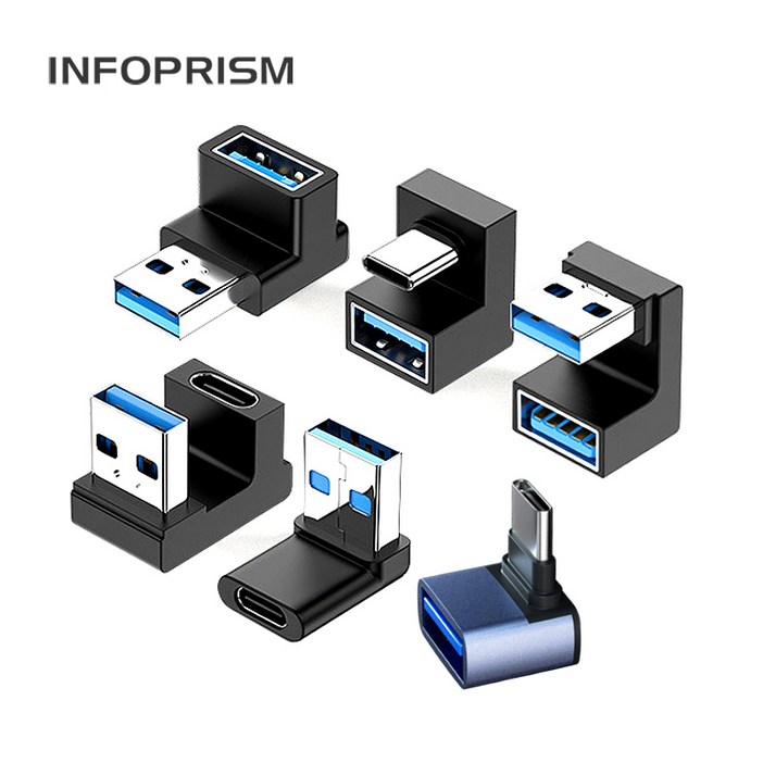 INFOPRISM / USB 3.1 C타입 A타입 각도 변환 젠더 90도 180도 L형 U형 ㄱ형  IA-922