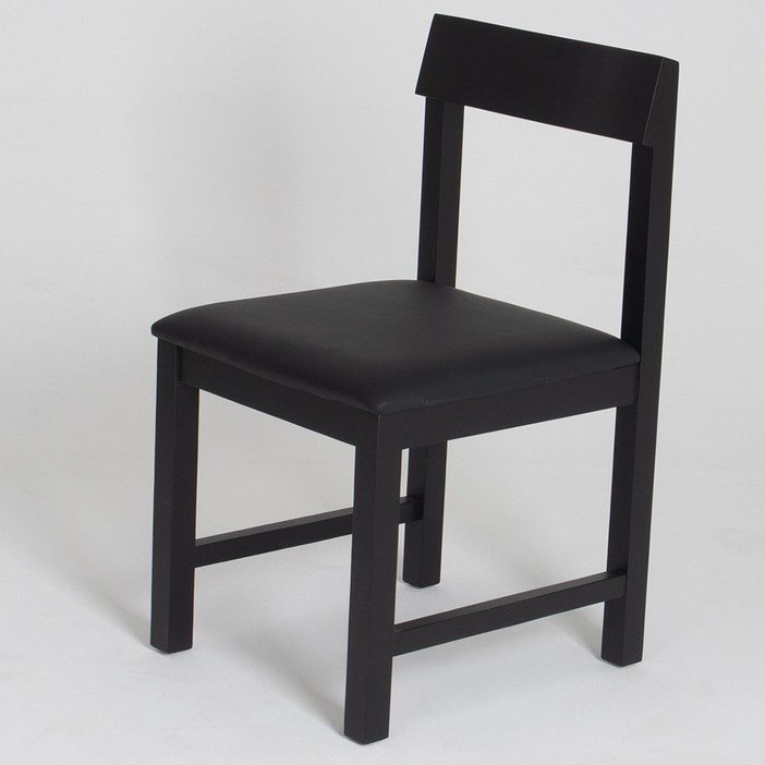 가나 원목의자 쿠션 식탁 카페 체어, 2개, 블랙블랙