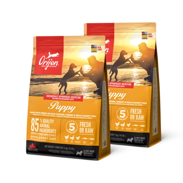 오리젠 반려견 퍼피 건식사료, 2kg, 닭, 2개