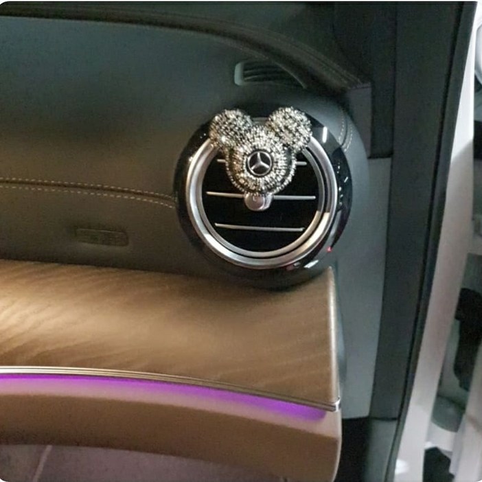 OL04 올리바노 미키큐빅 벤츠 엠블럼 차량용방향제, 실버블랙체리, 1개