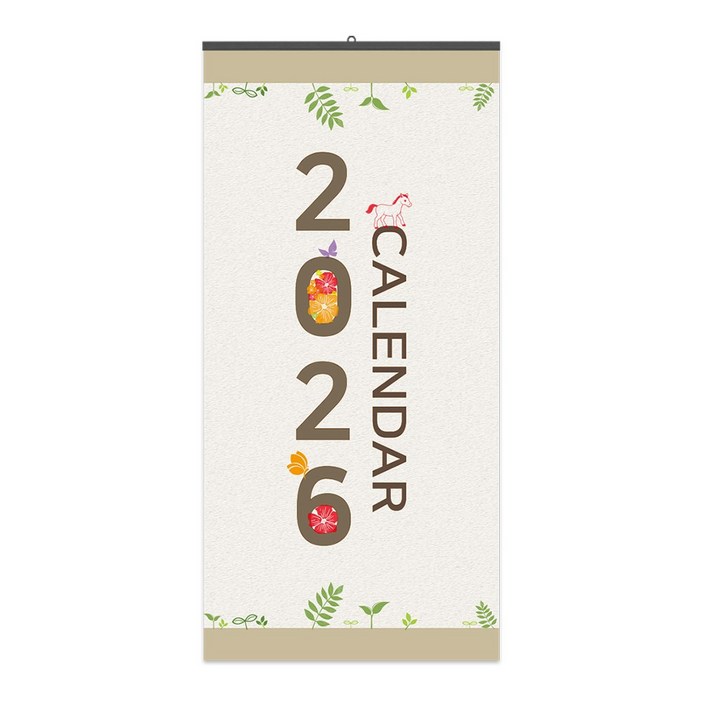 상호 로고 인쇄 가능 세우세 2026년 3단 벽걸이 달력 카렌다 캘린더, 혼합색상, 1개