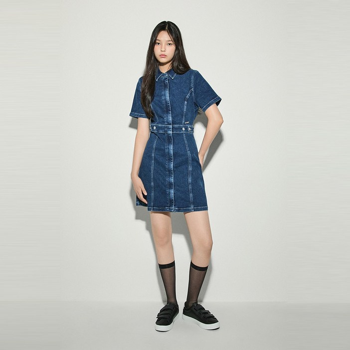 타미힐피거 플레어 데님 드레스 T32E6WOP12TWT11A5