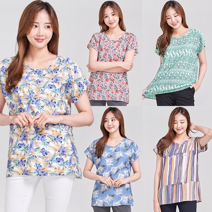 이라인 1412 인견 반팔 롱티셔츠 롱블라우스 2XL