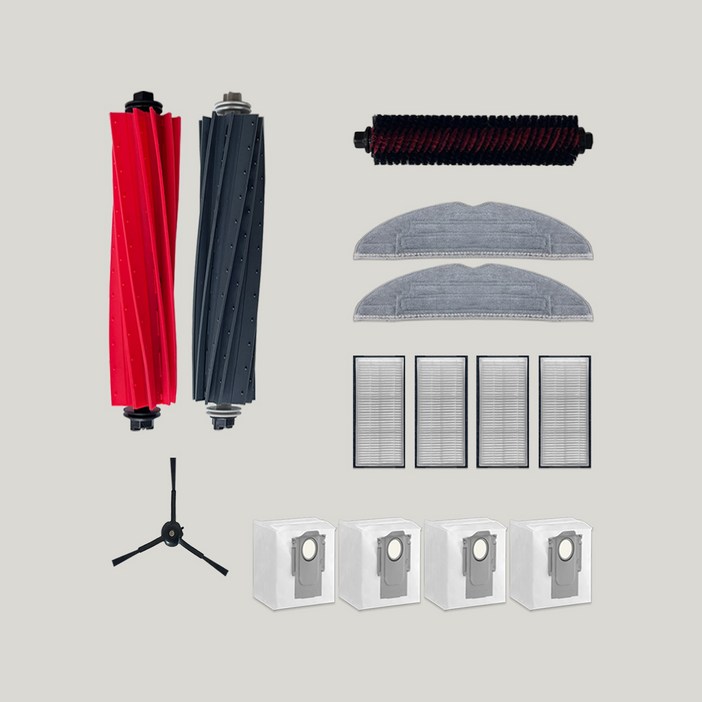 올데이컴퍼니 로보락 S8 Pro Ultra 호환 로봇청소기 소모품 물걸레 더스트백 브러쉬 필터 사이드 걸레 먼지봉투 세트