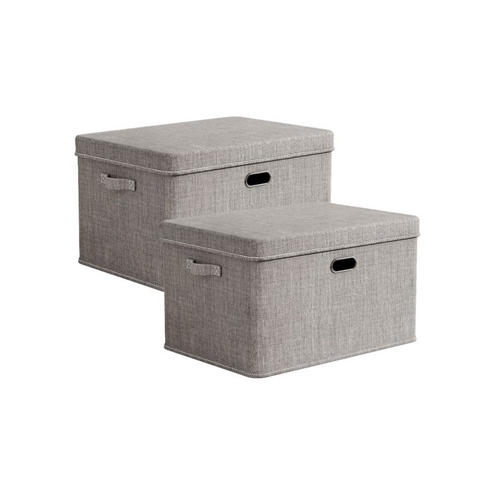 레디보드 린넨 수납정리함 접이식 리빙박스 2개, 린넨 그레이, 2개