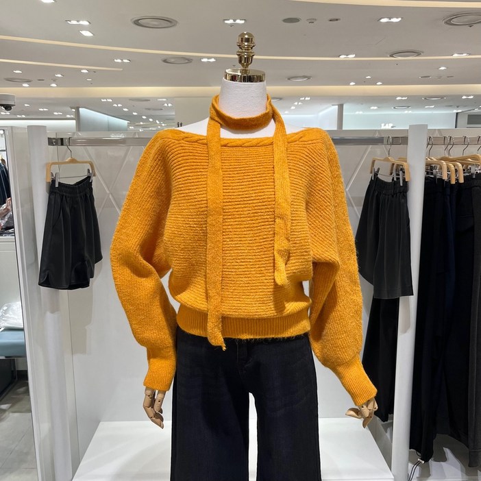 [AK플라자] [밸리걸] 미니 스카프 보트넥 니트 816870