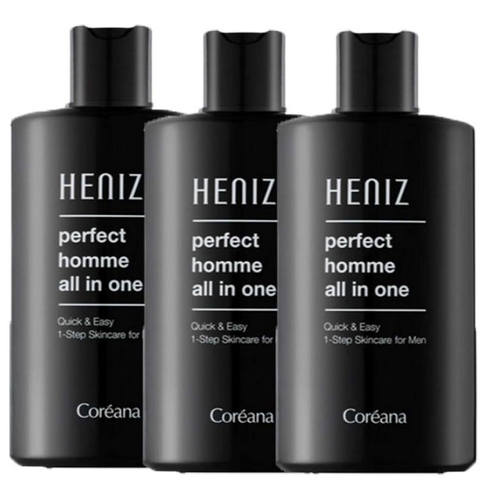 [주름개선/미백 이중 기능성] 코리아나 퍼펙트 옴므 올인원 로션 _ 끈적임 없는 산뜻 사용감, 200ml, 3개