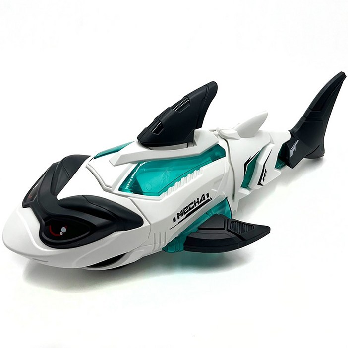 LED 신나는 멜로디 전동 움직이는 아기상어 로봇 장난감, 1개