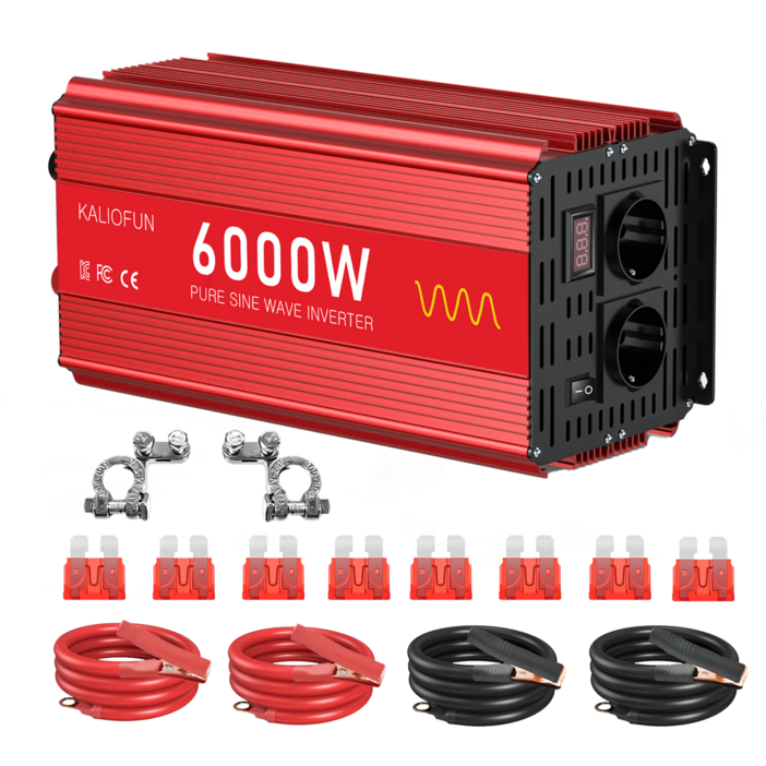 KALIOFUN 순수 정현파 인버터 220V 60HZ 태양광 캠핑용 KC인증, 1개