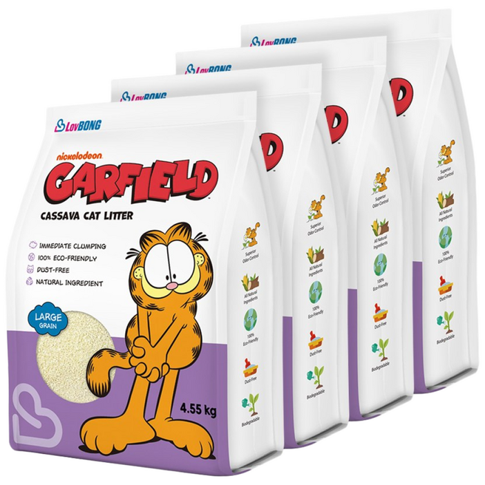 [4개세트] 가필드 고양이모래 보라(굵은입자) 4.55kg