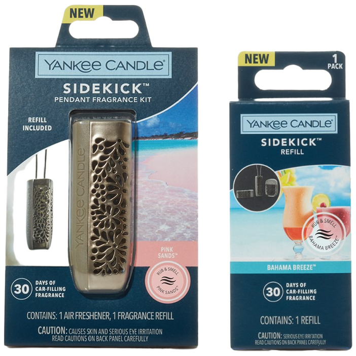 본품+리필 양키캔들 고급 차량용 방향제 사이드킥 펜던트, 1세트, 사이드킥 펜던트 LEAF 핑크샌즈