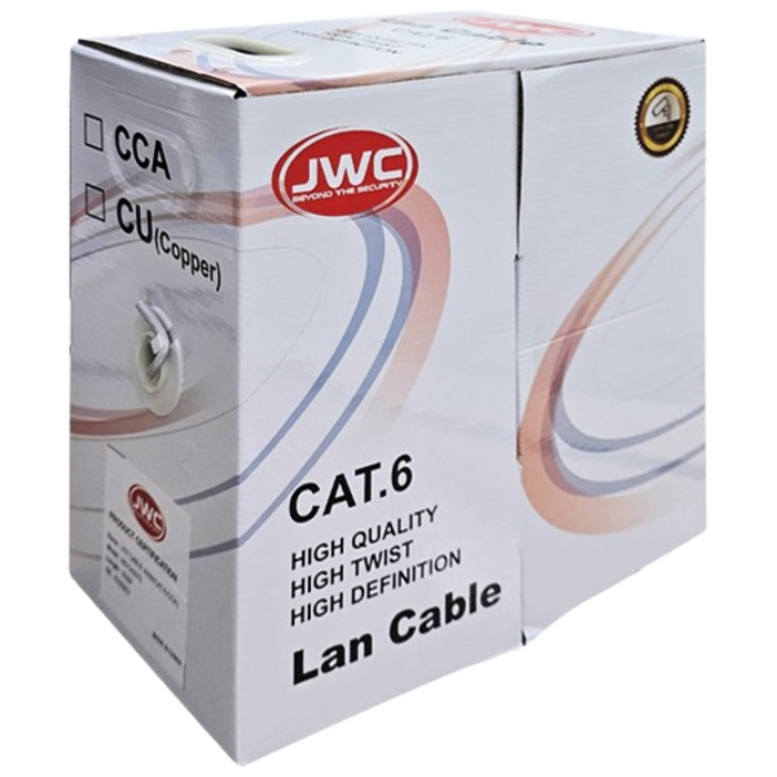 [JWC] CAT.6 UTP 랜케이블 박스 CCA 300M 랜선 인터넷선 시공용, 1개