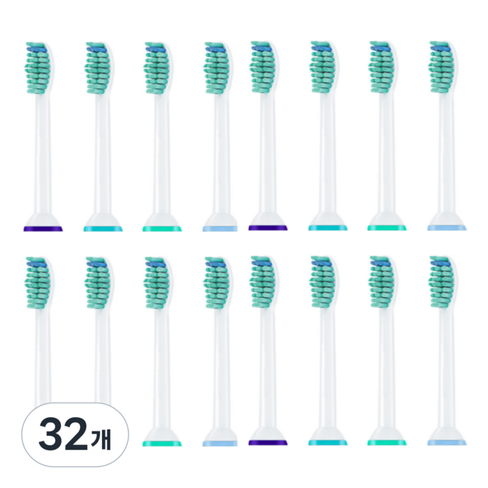 NMX 필립스 소닉케어 전동 칫솔모 호환용 칫솔 HX6014 h h5t, 32개, 필립스호환칫솔모
